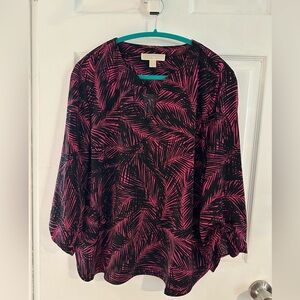 Michael Kors Women's Black and Pink Top